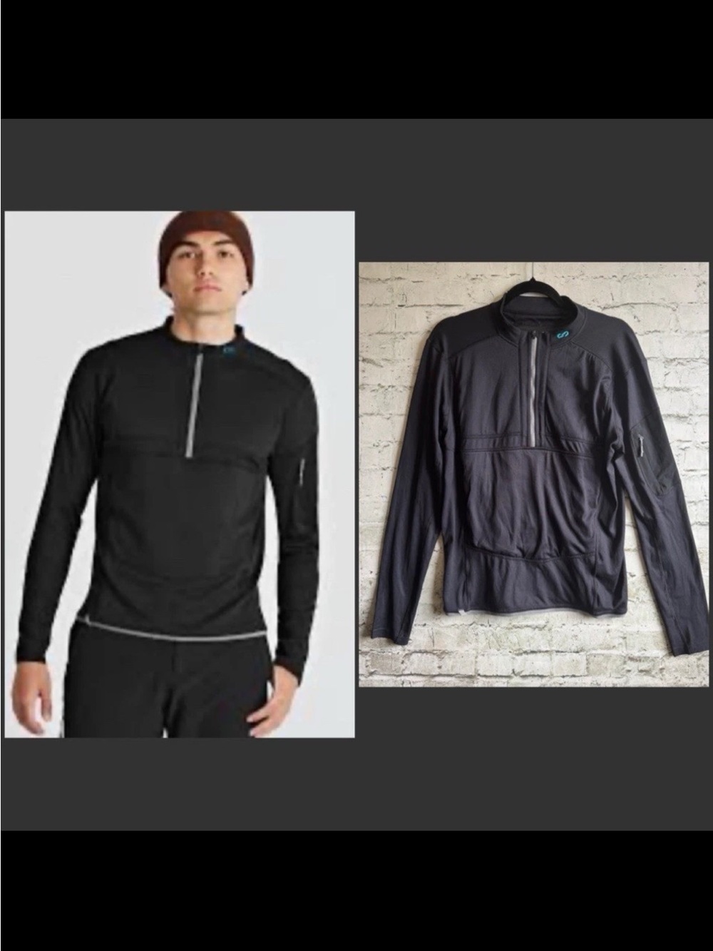 Oros Horizon Solarcore Black Midlayer Outdoor Quarter Zip Pullover Men’s Medium